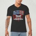 Swim Grandma Tshirt US American Flag Swimming Tee Men's V-Neck T-Shirt Swim Grandma Tshirt US American Flag Swimming Tee Men's V-Neck T-Shirt