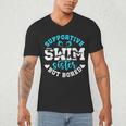 Swim Sister Supportive Swimming Sister Of A Swimmer Sis Men's V-Neck T-Shirt Swim Sister Supportive Swimming Sister Of A Swimmer Sis Men's V-Neck T-Shirt