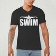 Swim Sports Swimming Water Athletic Swimmer Men's V-Neck T-Shirt Swim Sports Swimming Water Athletic Swimmer Men's V-Neck T-Shirt