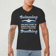 Swim Team Swimming Coach Quote Swim Breathing Joke Men's V-Neck T-Shirt