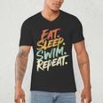 Swimmer Eat Sleep Swim Repeat I Swimming Men's V-Neck T-Shirt