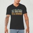 Swimming Swimmer Eating Swim Men's V-Neck T-Shirt