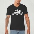 Swimming Symbol Men's V-Neck T-Shirt Swimming Symbol Men's V-Neck T-Shirt
