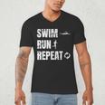 Swimrun Endurance Sports Swimming Running Swim Run Men's V-Neck T-Shirt