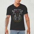 Twin Tiger Sak Yant Muay Thai Fighter Tee Martial Art Men's V-Neck T-Shirt
