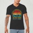 Never Underestimate An Old Man With a Canoe Retro Sleeveless Men's V-Neck T-Shirt