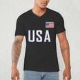 USA Flag Swim Swimming Sport Practice Equipment Men Women Men's V-Neck T-Shirt USA Flag Swim Swimming Sport Practice Equipment Men Women Men's V-Neck T-Shirt