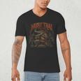 Vintage Muay Thai Wai Kru Thai Boxing Ritual Art Crocodile Men's V-Neck T-Shirt