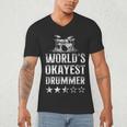 Vintage World'S Okayest Drummer Drum Kit Men's V-Neck T-Shirt Vintage World'S Okayest Drummer Drum Kit Men's V-Neck T-Shirt