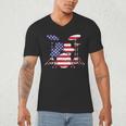 Women's American Flag Drum Kit Patriotic US Drum Art Men's V-Neck T-Shirt Women's American Flag Drum Kit Patriotic US Drum Art Men's V-Neck T-Shirt