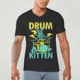 Women's Cute Drummer Cat Drum Kitten Men's V-Neck T-Shirt Women's Cute Drummer Cat Drum Kitten Men's V-Neck T-Shirt