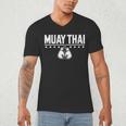 Women's Cute Muay Thai Art For Men Women Kids Muay Thai Lovers Men's V-Neck T-Shirt