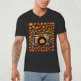 Women's Drum Kit With Leaves Fall Drummer Autumn Musician Men's V-Neck T-Shirt