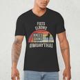 Women's Retro Muay Thai Martial Arts Fighter Graphic Men's V-Neck T-Shirt