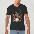 Women's Skeleton Drummer Skull Drum Kit Halloween Men's V-Neck T-Shirt Women's Skeleton Drummer Skull Drum Kit Halloween Men's V-Neck T-Shirt