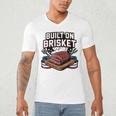 4th July BBQ Dad American Flag Brisket Smoke Men's V-Neck T-Shirt