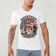 Backyard BBQ Dad Grill Boss Patriotic Fourth Of July Barbecu Men's V-Neck T-Shirt
