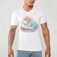 Canoe Bear Canoeing Raglan Baseball Tee Men's V-Neck T-Shirt