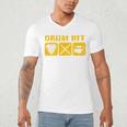 Drum Kit Band Drumming Drumsticks Musical Drums Men's V-Neck T-Shirt Drum Kit Band Drumming Drumsticks Musical Drums Men's V-Neck T-Shirt