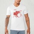 Drum Kit Drummer Band Musical Instrument Rock Music Men's V-Neck T-Shirt