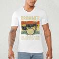 Drummer Better Timing Retro Vintage Sunset Drum Kit Graphic Men's V-Neck T-Shirt Drummer Better Timing Retro Vintage Sunset Drum Kit Graphic Men's V-Neck T-Shirt