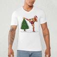 Festive Muay Thai Santa Christmas Men's V-Neck T-Shirt