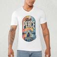 Find Peace Paddle On Canoe Mountain Sunset Men's V-Neck T-Shirt Find Peace Paddle On Canoe Mountain Sunset Men's V-Neck T-Shirt