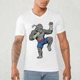Gorilla Muay Thai Combat Sport Fighter Martial Arts 8 Limbs Raglan Baseball Tee Men's V-Neck T-Shirt
