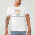It's A Good Day For Canoeing Retro 70s Vintage Distressed Raglan Baseball Tee Men's V-Neck T-Shirt