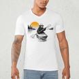 Kayaking Bear Retro Sunset Paddling Canoe Outdoor Adventure Men's V-Neck T-Shirt Kayaking Bear Retro Sunset Paddling Canoe Outdoor Adventure Men's V-Neck T-Shirt