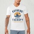 Kayaking Therapy Kayaker Canoe Paddle Lake River Men's V-Neck T-Shirt