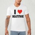 I Love Breaststroke Heart Swim Swimmer Pool Swimming Men's V-Neck T-Shirt I Love Breaststroke Heart Swim Swimmer Pool Swimming Men's V-Neck T-Shirt