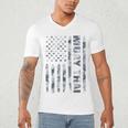 Muay Thai American Flag Camo Military Patriotic Men's V-Neck T-Shirt