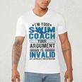 Swim Coach Swimming Coach Men's V-Neck T-Shirt Swim Coach Swimming Coach Men's V-Neck T-Shirt