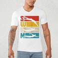 Swim Swimming Vintage Retro Swimmer Raglan Baseball Tee Men's V-Neck T-Shirt