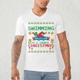 Swimming Christmas Party Swim Swimmer Christmas Ugly Style Men's V-Neck T-Shirt