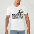 Swimming Instructor Lesson Swim Coach Men's V-Neck T-Shirt Swimming Instructor Lesson Swim Coach Men's V-Neck T-Shirt