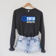 2 Sided Print Swimming Teacher Swim Instructor Swim Lessons Raglan Sleeve Sweatshirt Dark Grey Heather