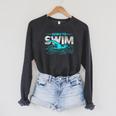 Born To Swim Swimmers For Swimming Athlete Raglan Sleeve Sweatshirt Dark Grey Heather Born To Swim Swimmers For Swimming Athlete Raglan Sleeve Sweatshirt Dark Grey Heather