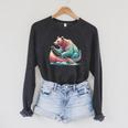 Canoe Bear Canoeing Raglan Baseball Tee Raglan Sleeve Sweatshirt Dark Grey Heather