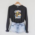 Canoe Dogs Golden Retriever Paddling Graphic Raglan Sleeve Sweatshirt Dark Grey Heather Canoe Dogs Golden Retriever Paddling Graphic Raglan Sleeve Sweatshirt Dark Grey Heather