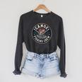 Canoe Fishing Crew Vintage Bass Paddles Raglan Sleeve Sweatshirt Dark Grey Heather