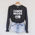 Canoe Mode ON Paddling Adventure Lake River Canoeing Raglan Baseball Tee Raglan Sleeve Sweatshirt Dark Grey Heather