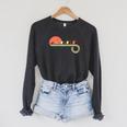 Canoe Retro Vintage Sunset Rainbow Raglan Baseball Tee Raglan Sleeve Sweatshirt Dark Grey Heather
