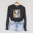 Canoe Vintage Canoeing Retro Canoe Paddling Raglan Sleeve Sweatshirt Dark Grey Heather