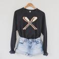 Canoeing Canoe Paddle Paddling Retro Line Art Raglan Baseball Tee Raglan Sleeve Sweatshirt Dark Grey Heather