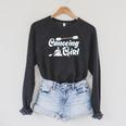 Canoeing Girl Raglan Baseball Tee Raglan Sleeve Sweatshirt Dark Grey Heather