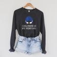 Chlorine Is My Perfume Shirt Swim Swimming Raglan Sleeve Sweatshirt Dark Grey Heather