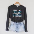 My Daughter Swim Dad Swimming Father Of A Swimmer Dad Raglan Sleeve Sweatshirt Dark Grey Heather