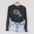 Dolphin Dolfin Varsity Swim Swim Team Swim Club Swimming Raglan Sleeve Sweatshirt Dark Grey Heather Dolphin Dolfin Varsity Swim Swim Team Swim Club Swimming Raglan Sleeve Sweatshirt Dark Grey Heather